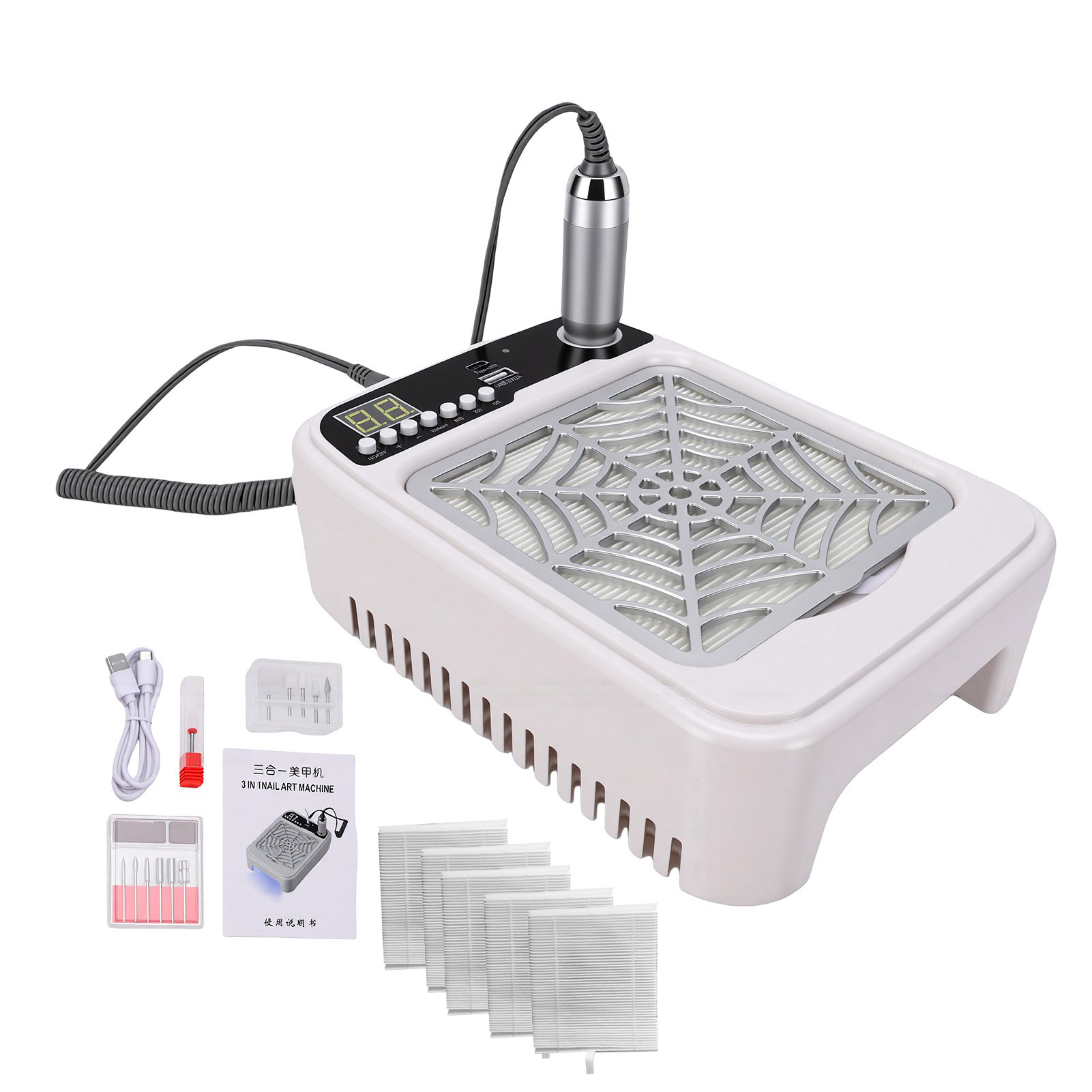 Nail Drill Machine - Машинка для маникюра 3-в-1 с пылесборником