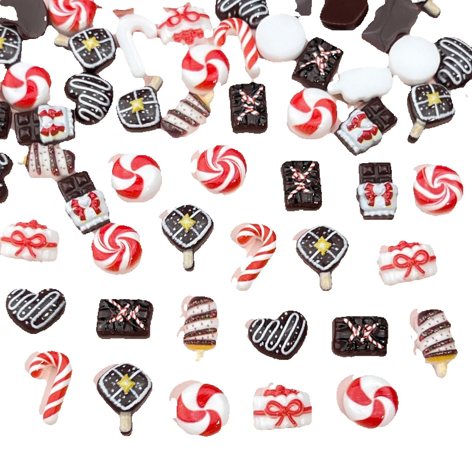 Nail Art Xmas - 50 шт. миниатюрных фигурок из смолы: