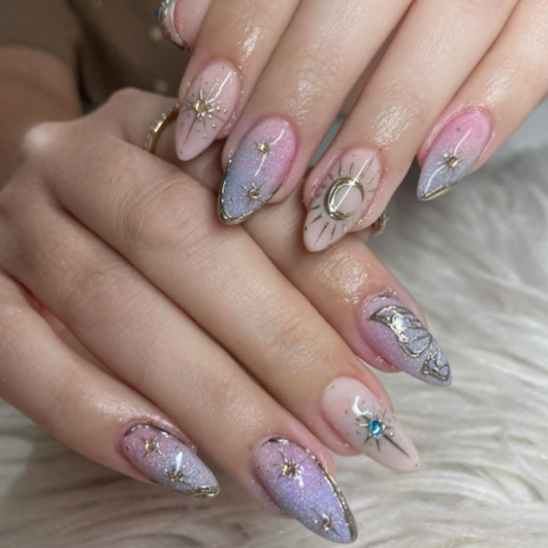 24 шт. Накладные ногти с золот – обзор и цена Nail Art Overlay