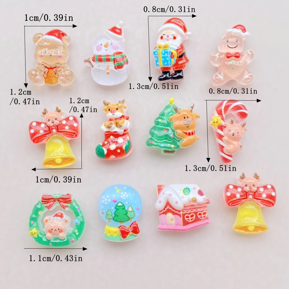 50 шт., смоляная мини-мультяшн – обзор и цена Nail Art Xmas