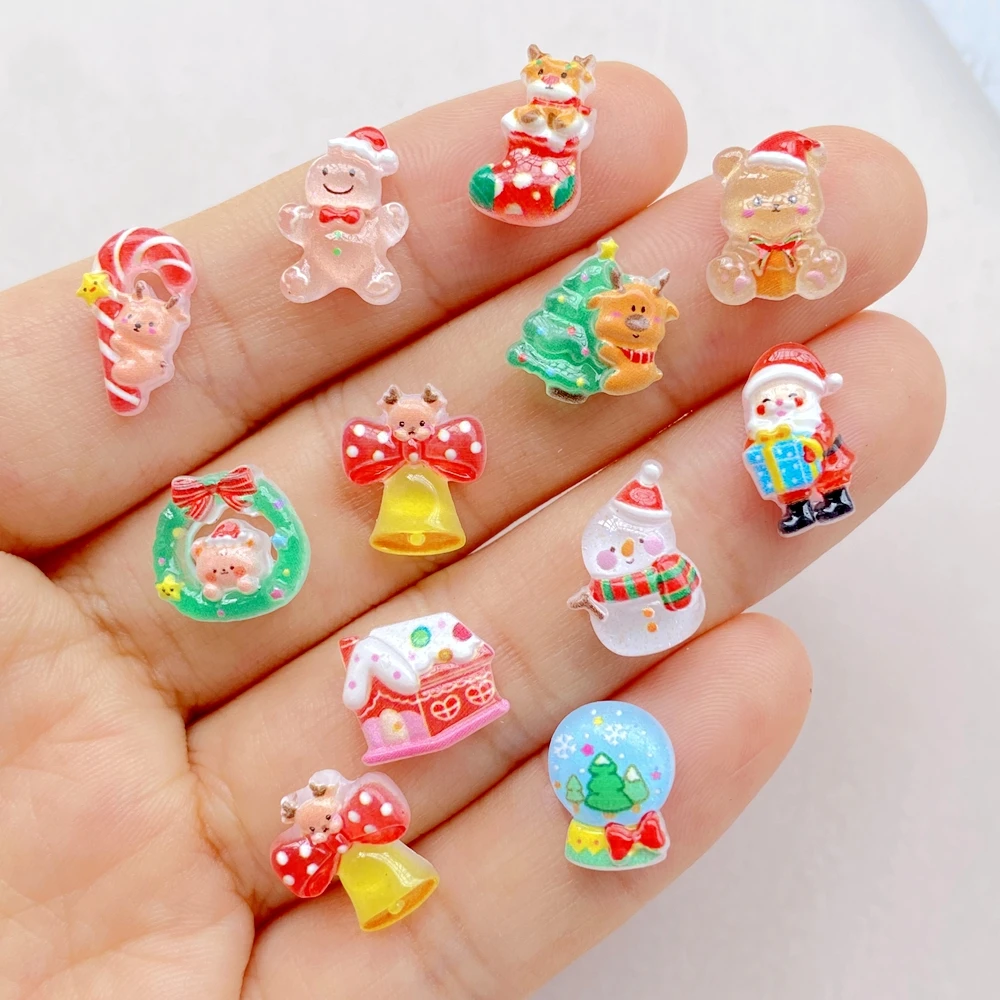 50 шт., смоляная мини-мультяшн – обзор и цена Nail Art Xmas