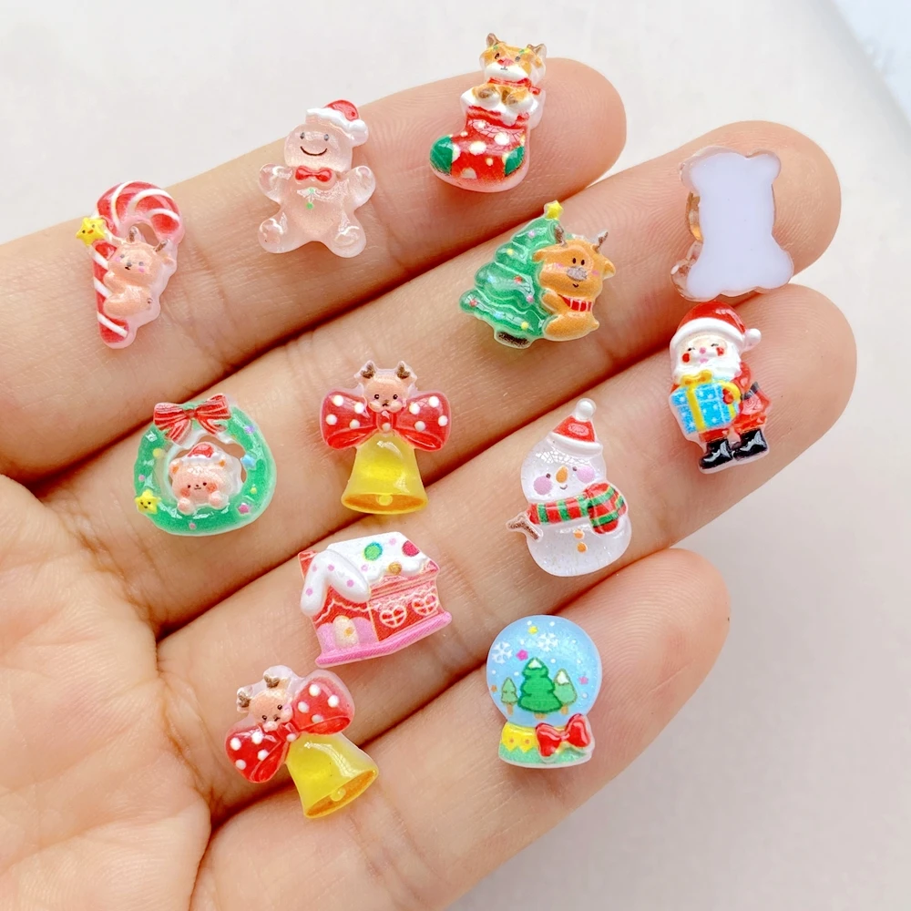50 шт., смоляная мини-мультяшн – обзор и цена Nail Art Xmas