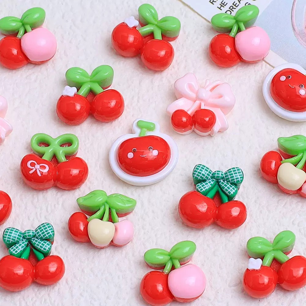 20 шт., милый мини-мультфильм  – обзор и цена Nail Art Red Cherry