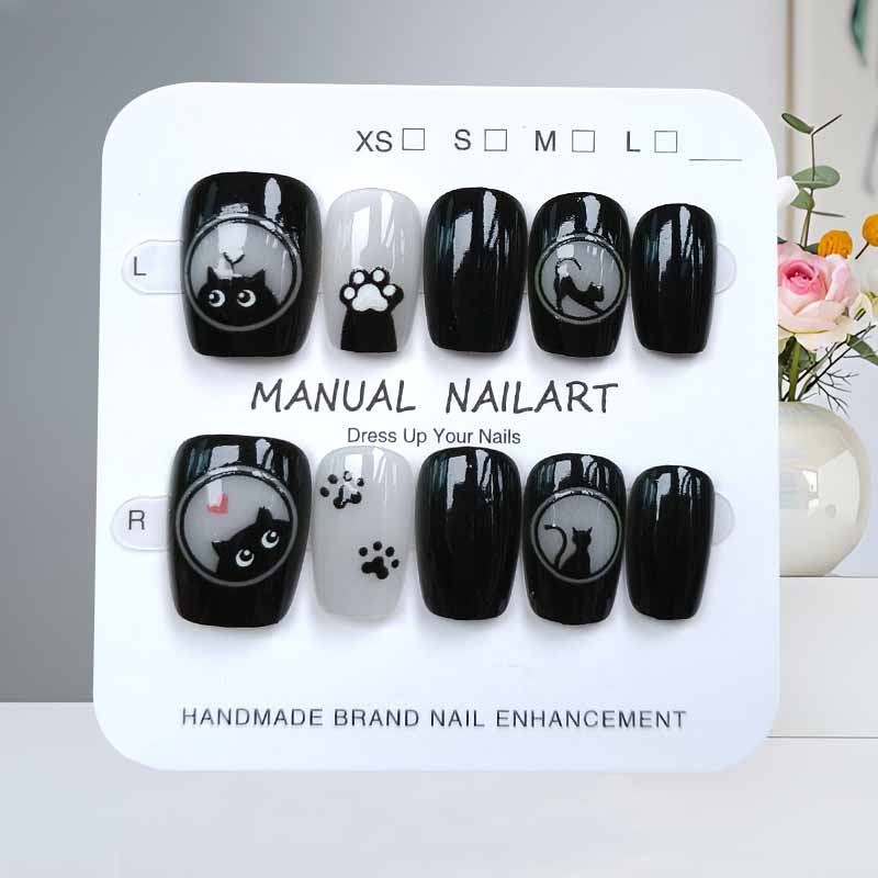 10 шт., милый мультяшный черны – обзор и цена Nail Art Pink