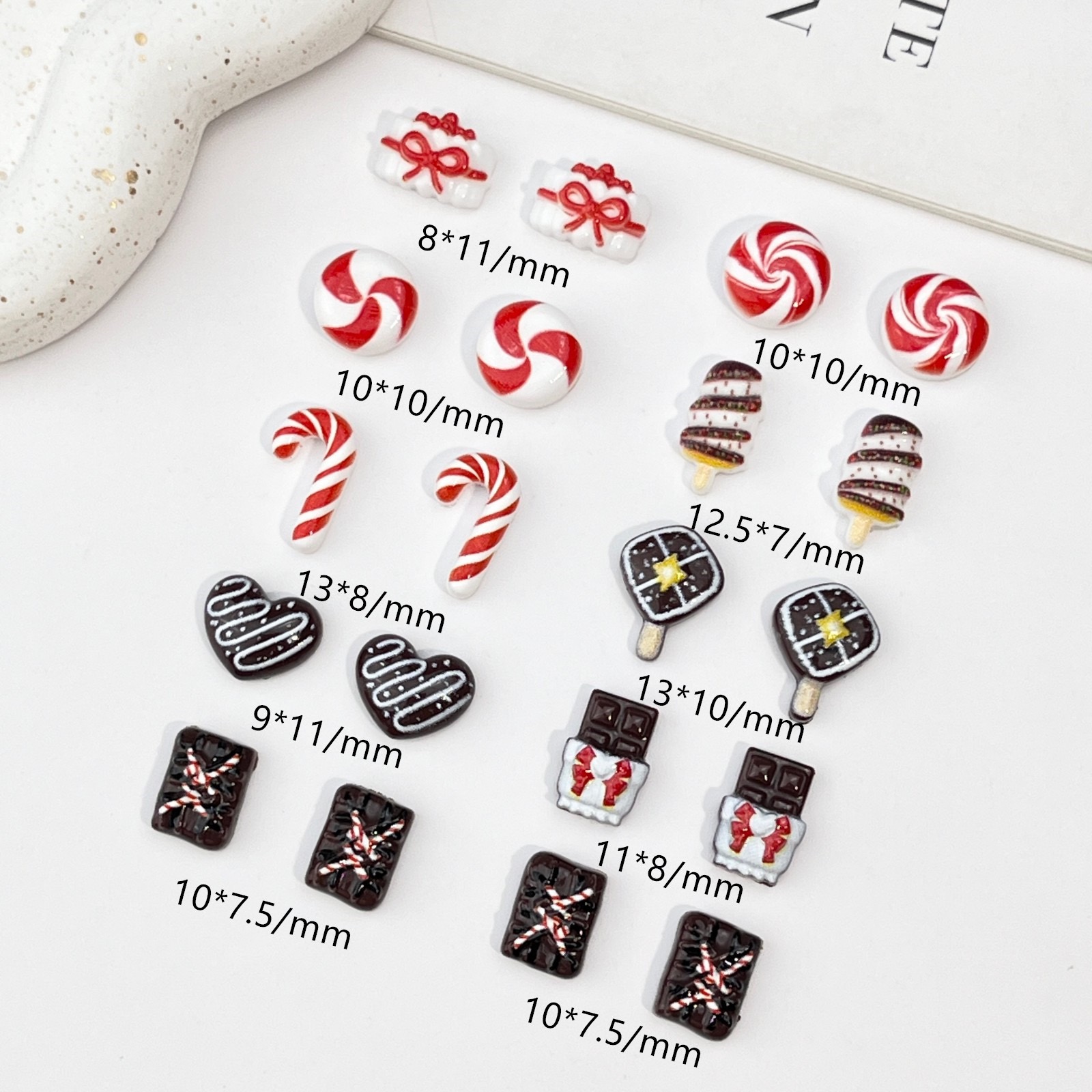 50 шт. миниатюрных фигурок из  – обзор и цена Nail Art Xmas